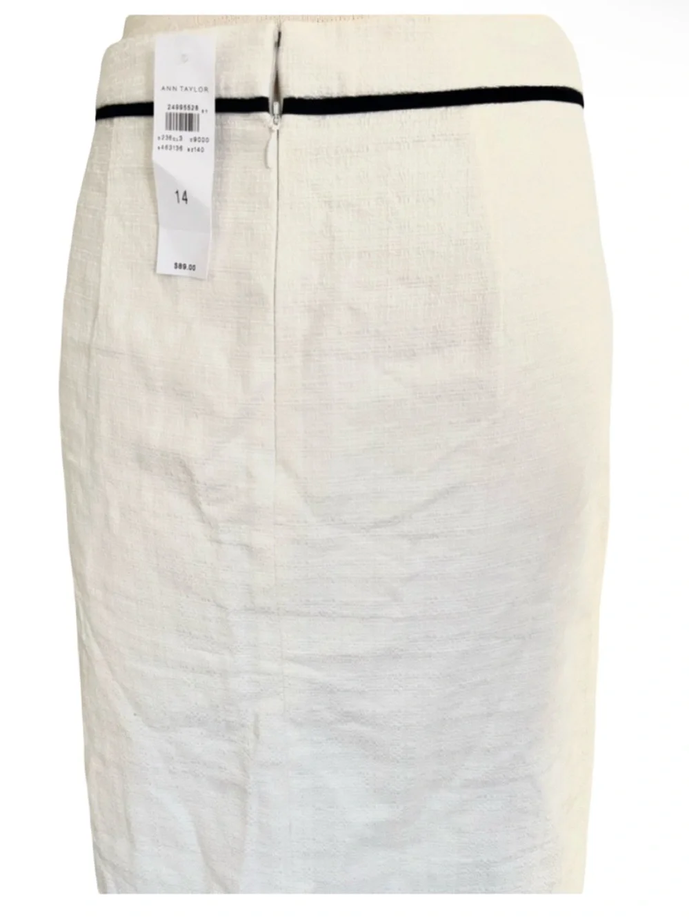 NWT Ann Taylor White Midi Pencil Skirt Women’s Size 14 Career Office Business